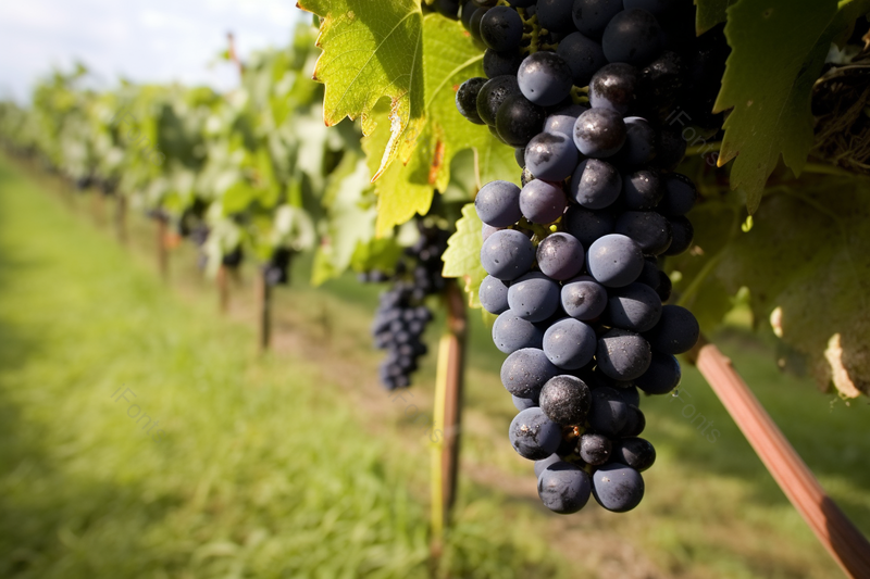 绿色草地葡萄藤葡萄叶紫葡萄微距离拍摄,高清,摄影图,摄影图片,图片大全,摄影图免费下载
